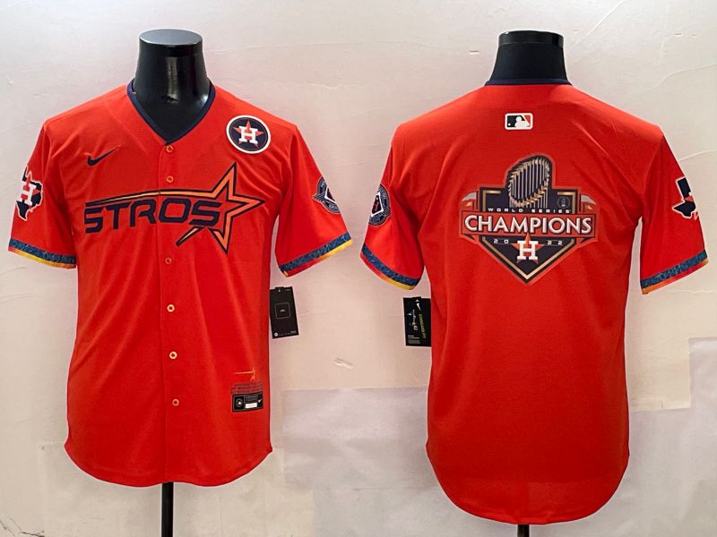 Men Houston Astros Blank Orange Five generation Joint Name 2025 Nike MLB Jersey style 14